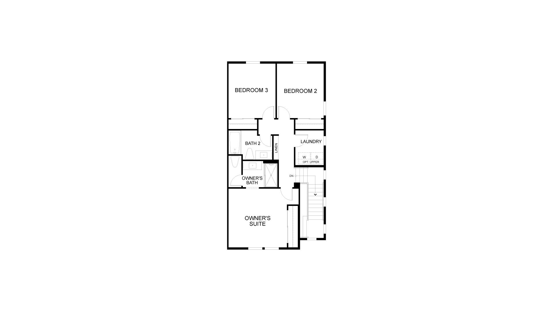 Residence 1 Second Floor. 1,395sf New Home in Petaluma, CA